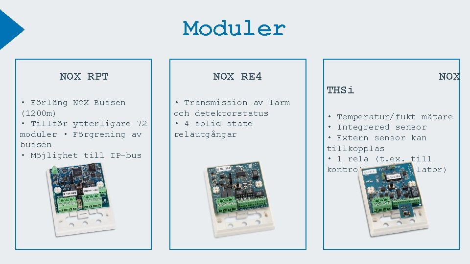 Moduler NOX RPT NOX RE 4 THSi • Förläng NOX Bussen (1200 m) •