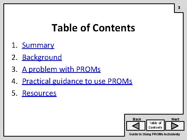 3 Table of Contents 1. 2. 3. 4. 5. Summary Background A problem with