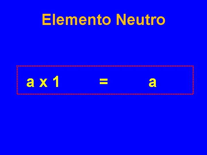 Elemento Neutro ax 1 = a 