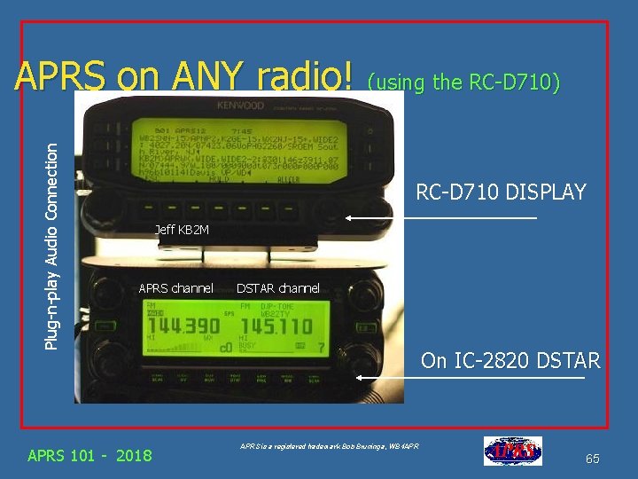 Plug-n-play Audio Connection APRS on ANY radio! (using the RC-D 710) RC-D 710 DISPLAY