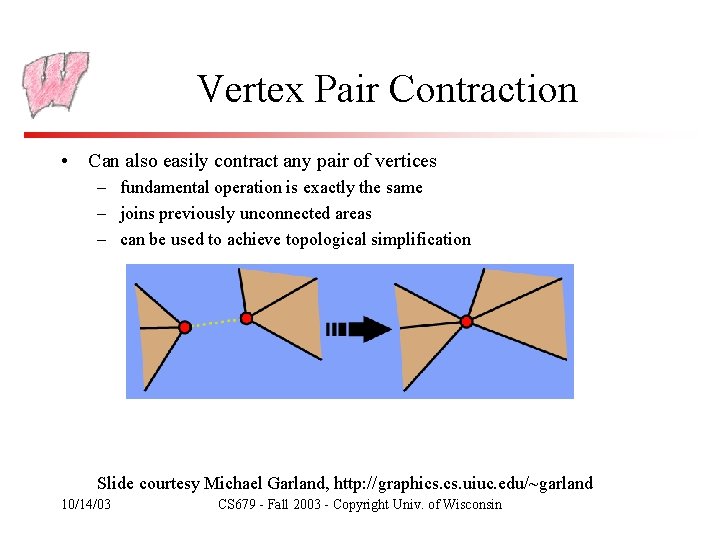 Vertex Pair Contraction • Can also easily contract any pair of vertices – fundamental