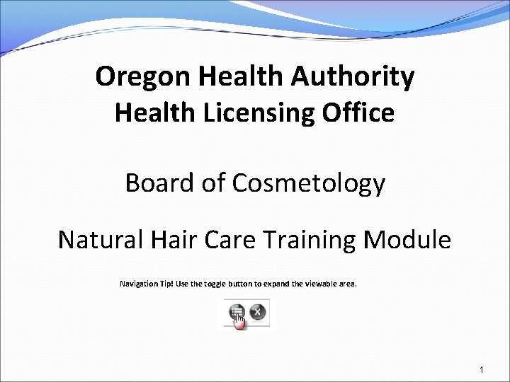 Oregon Health Authority Health Licensing Office Board of Cosmetology Natural Hair Care Training Module