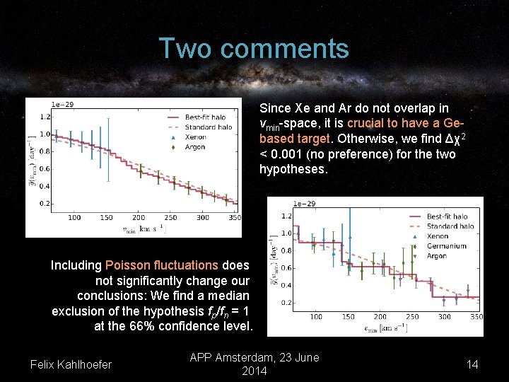 Two comments Since Xe and Ar do not overlap in vmin-space, it is crucial