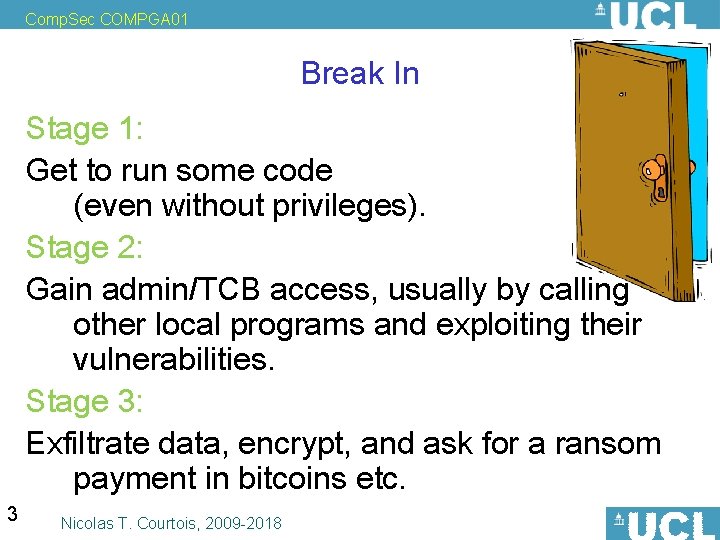 Comp. Sec COMPGA 01 Break In Stage 1: Get to run some code (even
