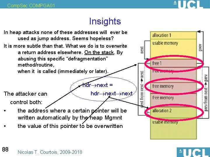 Comp. Sec COMPGA 01 Insights In heap attacks none of these addresses will ever