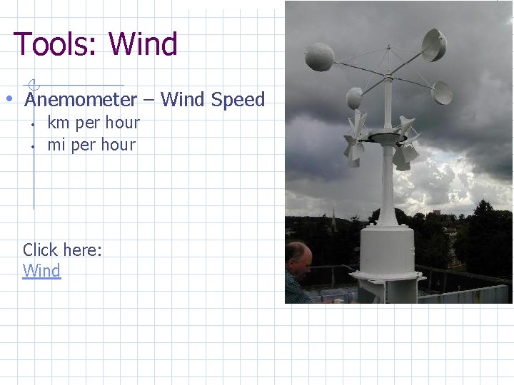 Tools: Wind • Anemometer – Wind Speed • • km per hour mi per