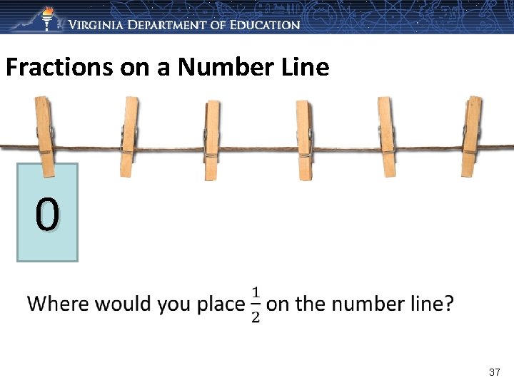 Fractions on a Number Line 0 37 