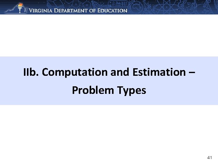 IIb. Computation and Estimation – Problem Types 41 