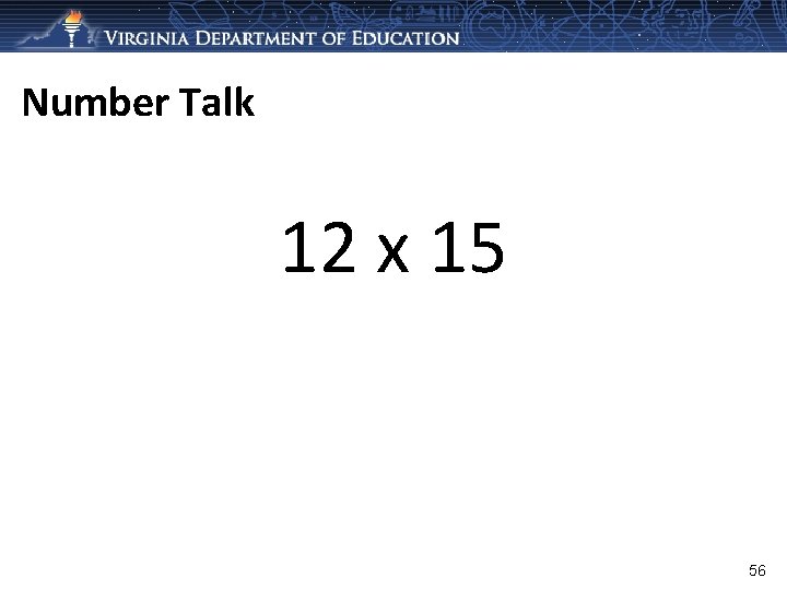 Number Talk 12 x 15 56 