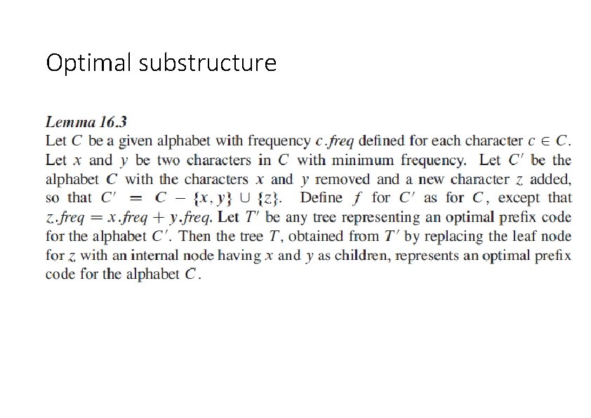 Optimal substructure 