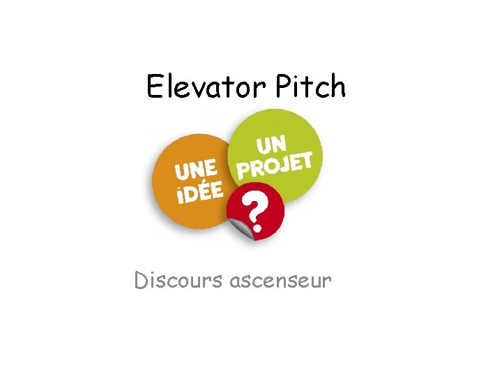 Elevator Pitch Discours ascenseur 