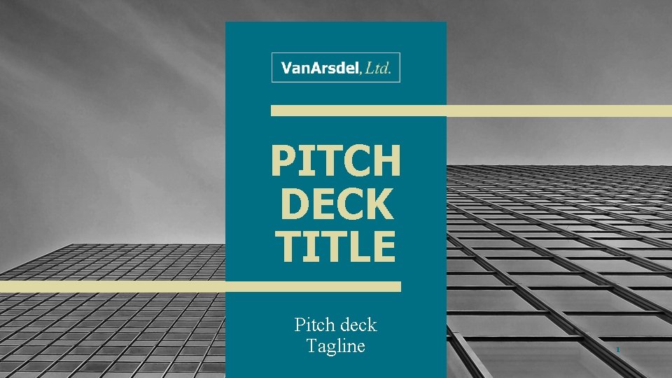 PITCH DECK TITLE Pitch deck Tagline 1 