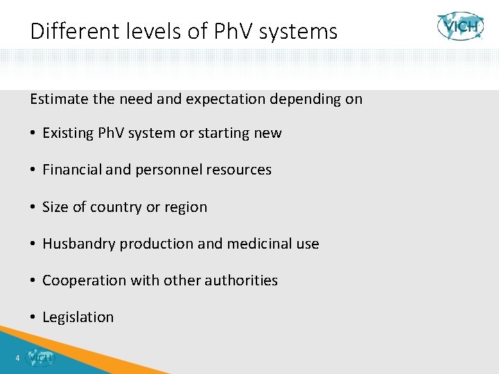 Different levels of Ph. V systems Estimate the need and expectation depending on •