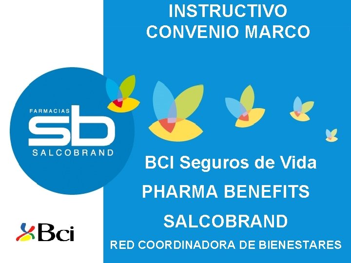 INSTRUCTIVO CONVENIO MARCO BCI Seguros de Vida PHARMA BENEFITS SALCOBRAND Uso interno exclusivo Salcobrand