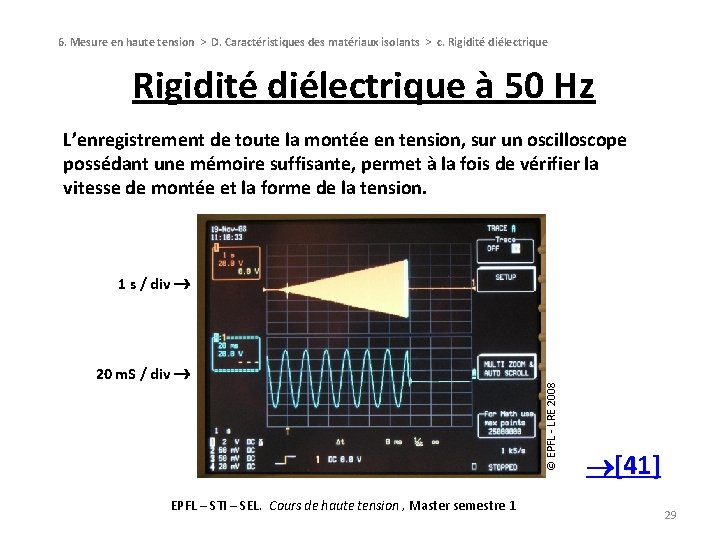 6. Mesure en haute tension > D. Caractéristiques des matériaux isolants > c. Rigidité