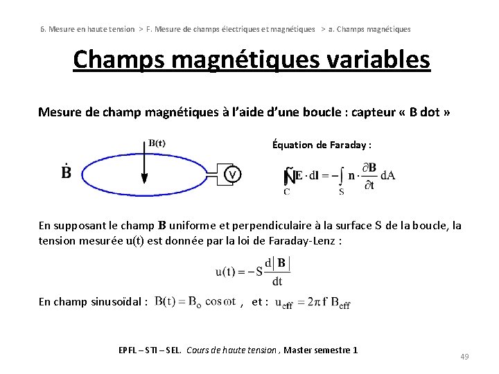 6. Mesure en haute tension > F. Mesure de champs électriques et magnétiques >