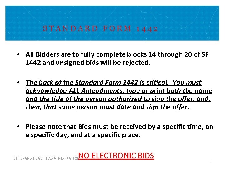 STANDARD FORM 1442 • All Bidders are to fully complete blocks 14 through 20