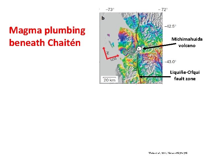 Magma plumbing beneath Chaitén Michimahuida volcano Liquiñe-Ofqui fault zone Wicks et al. , 2011, Magma plumbing beneath Chaitén Michimahuida volcano Liquiñe-Ofqui fault zone Wicks et al. , 2011,