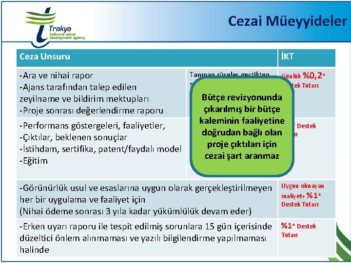 Cezai Müeyyideler Ceza Unsuru -Ara ve nihai rapor -Ajans tarafından talep edilen zeyilname ve