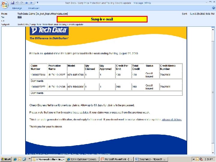 Sample e-mail 12 Tech Data Confidential 
