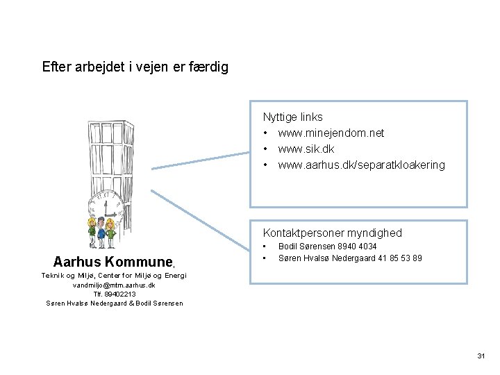 Efter arbejdet i vejen er færdig Nyttige links • www. minejendom. net • www.