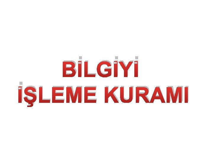 BİLGİYİ İŞLEME KURAMI 