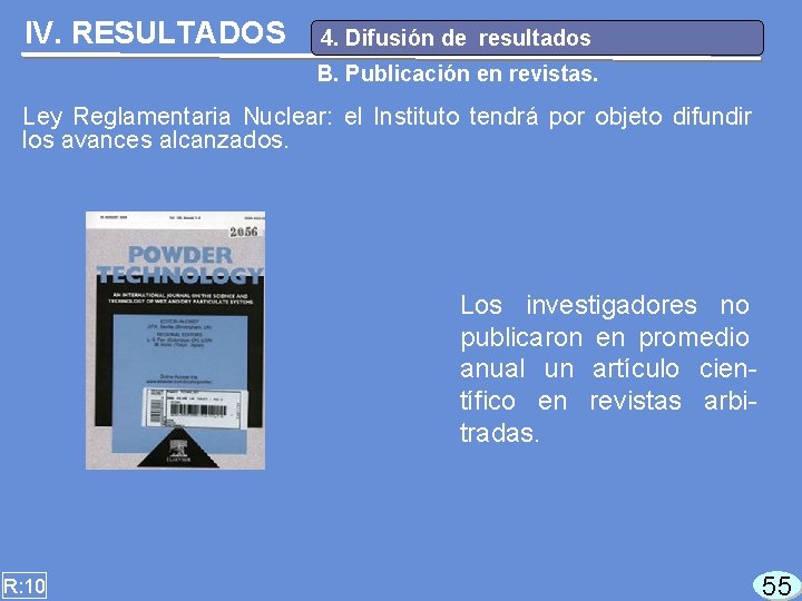IV. RESULTADOS 4. Difusión de resultados B. Publicación en revistas. Ley Reglamentaria Nuclear: el