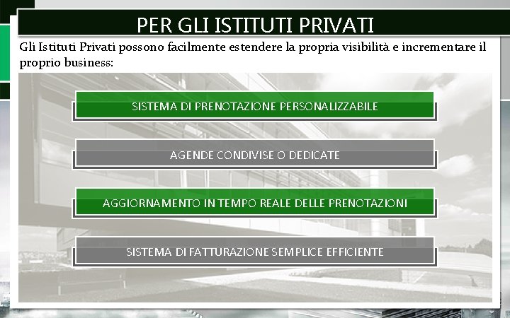 PER GLI ISTITUTI PRIVATI Gli Istituti Privati possono facilmente estendere la propria visibilità e