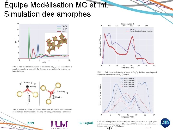 Équipe Modélisation MC et Int. Simulation des amorphes 2019 G. Cagnoli 20 