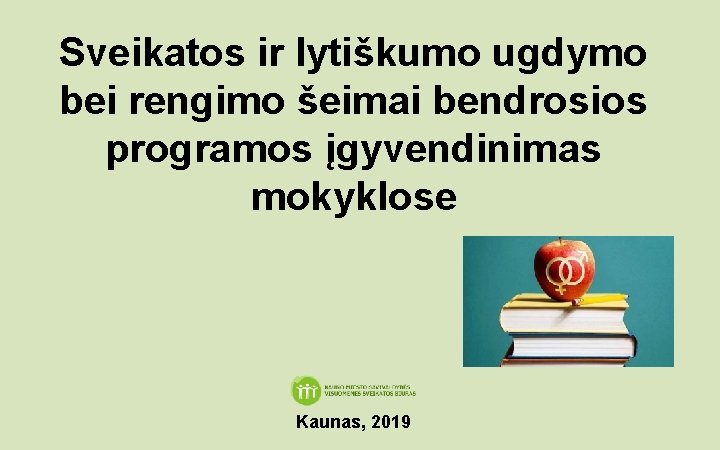 Sveikatos ir lytiškumo ugdymo bei rengimo šeimai bendrosios programos įgyvendinimas mokyklose Kaunas, 2019 