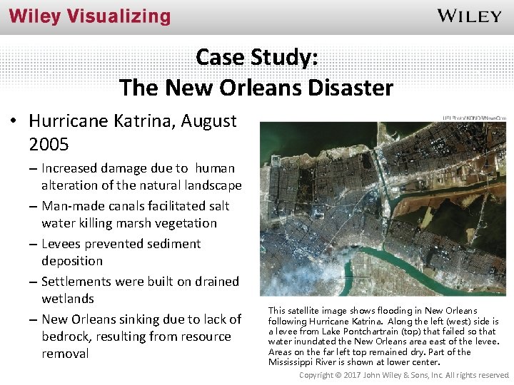 Case Study: The New Orleans Disaster • Hurricane Katrina, August 2005 – Increased damage