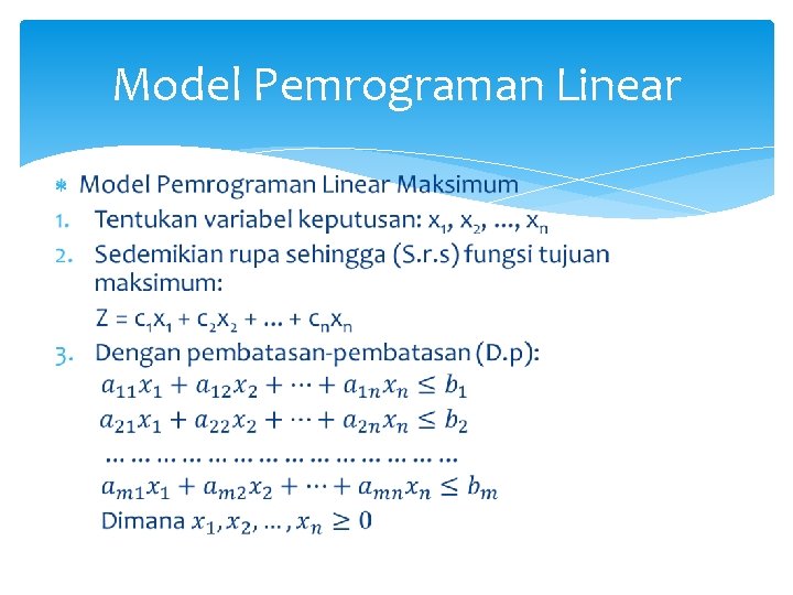 Model Pemrograman Linear 