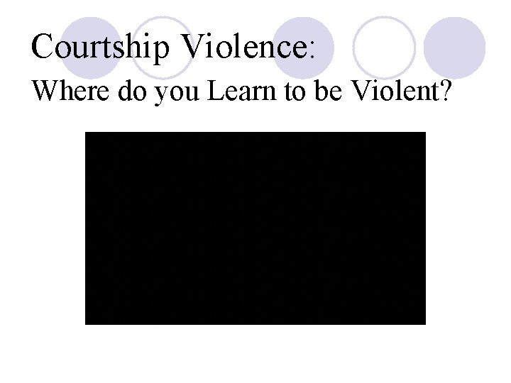 Courtship Violence: Where do you Learn to be Violent? 