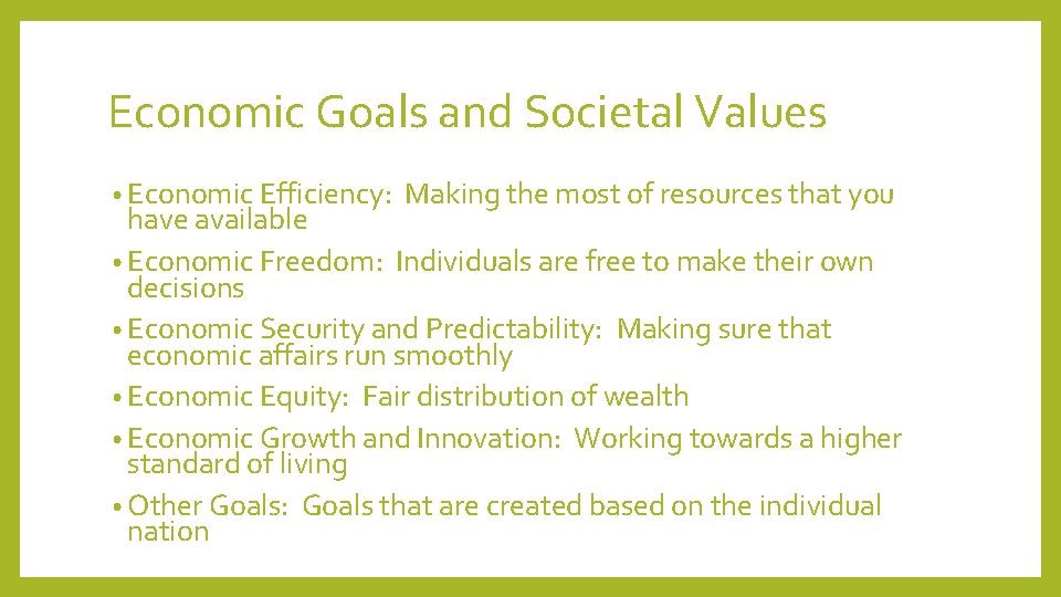 ECONOMIC SYSTEMS Warm Up What is a Safety