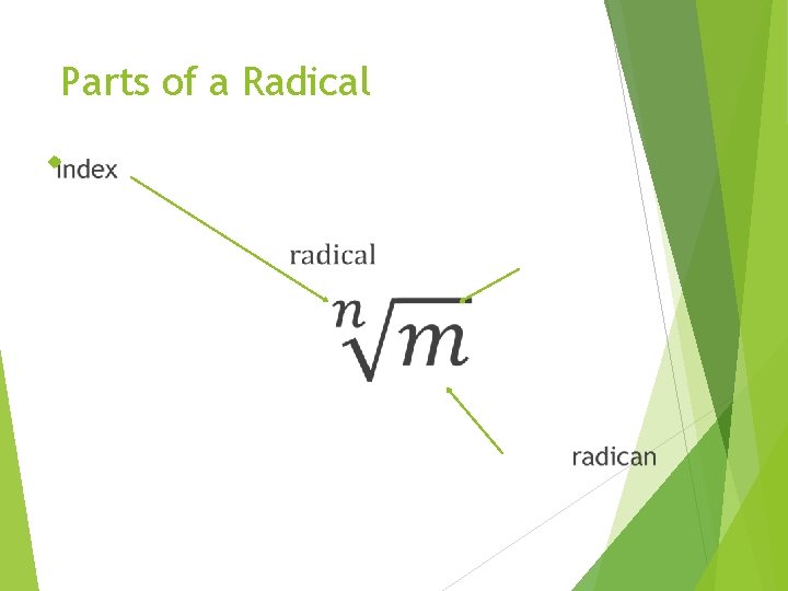 Parts of a Radical 