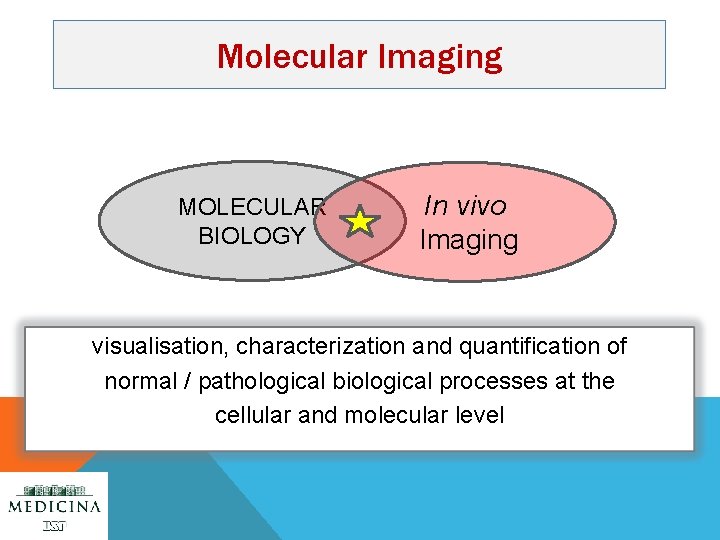 Molecular Imaging MOLECULAR BIOLOGY In vivo Imaging visualisation, characterization and quantification of normal /