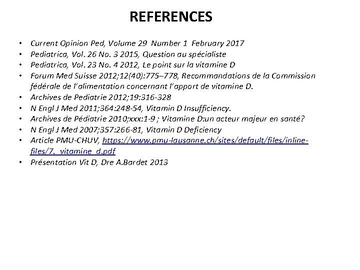 REFERENCES • • • Current Opinion Ped, Volume 29 Number 1 February 2017 Pediatrica,