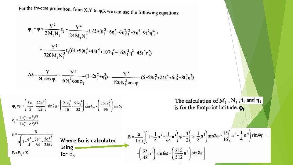  1 Where Bo is calculated using for o 