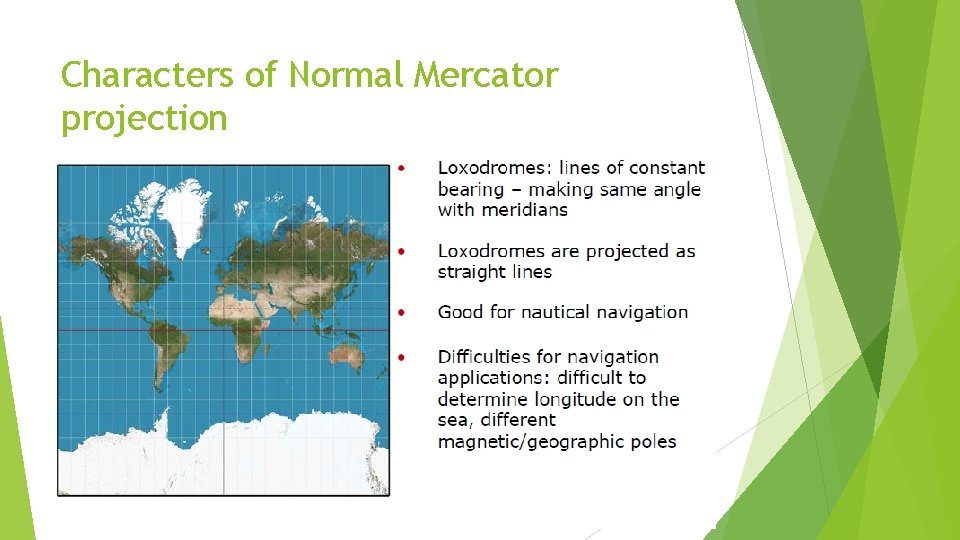 Characters of Normal Mercator projection 