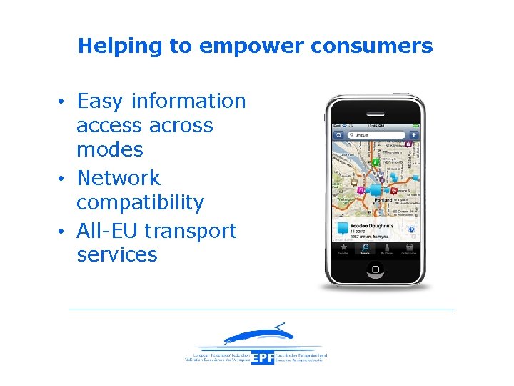 Helping to empower consumers • Easy information access across modes • Network compatibility •