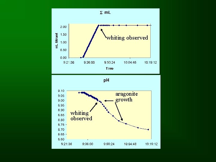 whiting observed aragonite growth whiting observed 
