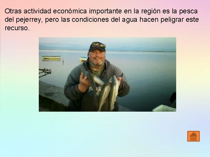 Otras actividad económica importante en la región es la pesca del pejerrey, pero las