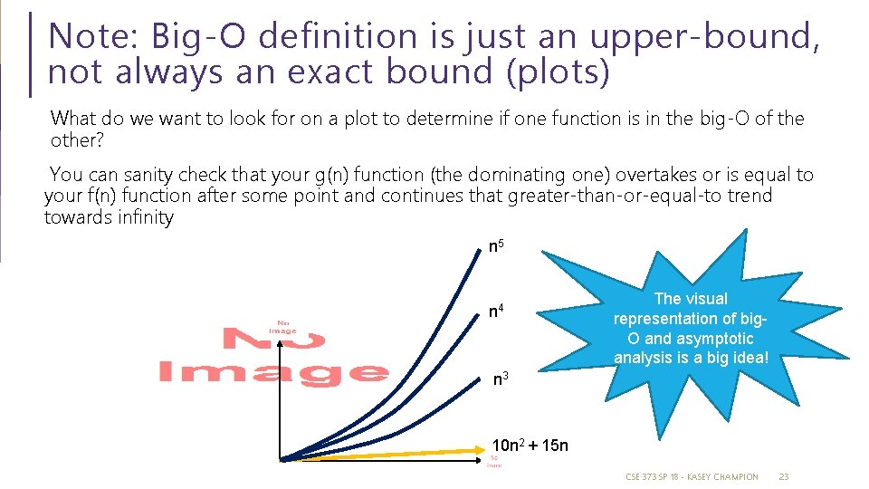 Note: Big-O definition is just an upper-bound, not always an exact bound (plots) What