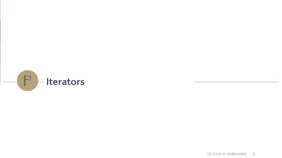 Iterators CSE 373 SU 19 - ROBBIE WEBER 5 