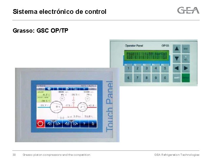 Sistema electrónico de control Grasso: GSC OP/TP 30 Grasso piston compressors and the competition