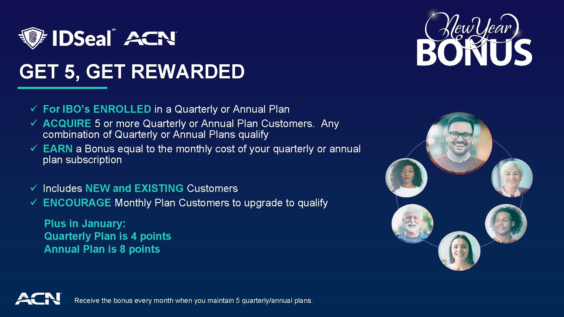GET 5, GET REWARDED ü For IBO’s ENROLLED in a Quarterly or Annual Plan GET 5, GET REWARDED ü For IBO’s ENROLLED in a Quarterly or Annual Plan