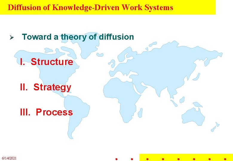 Diffusion of Knowledge-Driven Work Systems Ø Toward a theory of diffusion I. Structure II. Diffusion of Knowledge-Driven Work Systems Ø Toward a theory of diffusion I. Structure II.