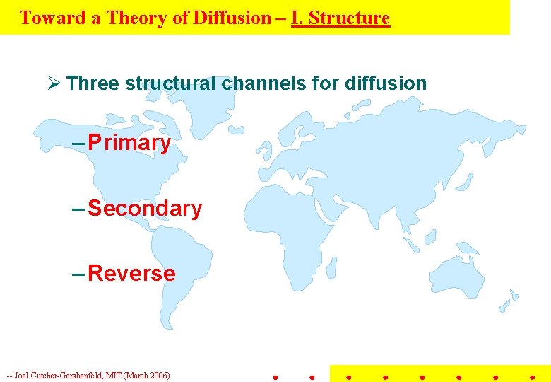 Toward a Theory of Diffusion – I. Structure Ø Three structural channels for diffusion Toward a Theory of Diffusion – I. Structure Ø Three structural channels for diffusion