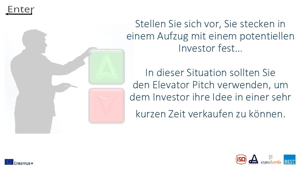 Stellen Sie sich vor, Sie stecken in einem Aufzug mit einem potentiellen Investor fest…