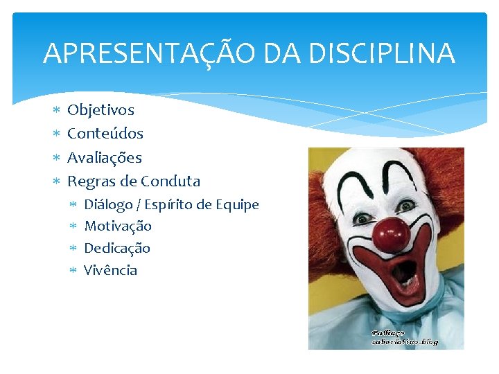 TCNICAS DE RECREAO AULA 01 APRESENTAO DA DISCIPLINA